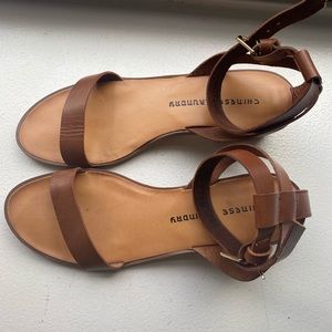 Chinese Laundry low heel tan sandals